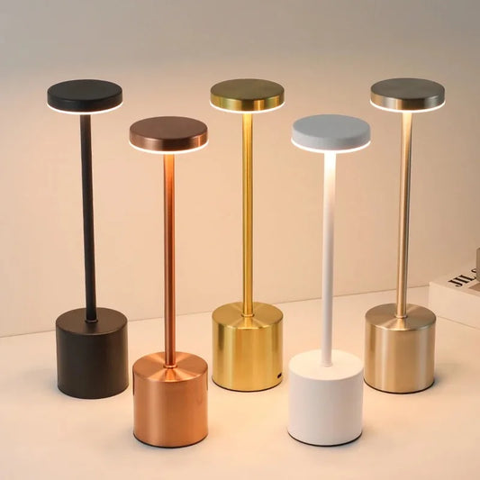 Simple Touch Sensor LED Table Lamp Rechargeable Desk Lamp 3Colors Adjustable Bedside