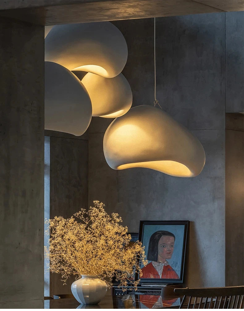 Nordic Wabi Sabi Ceiling Chandelier Modern E27 LED Dining Table Pendant Lights