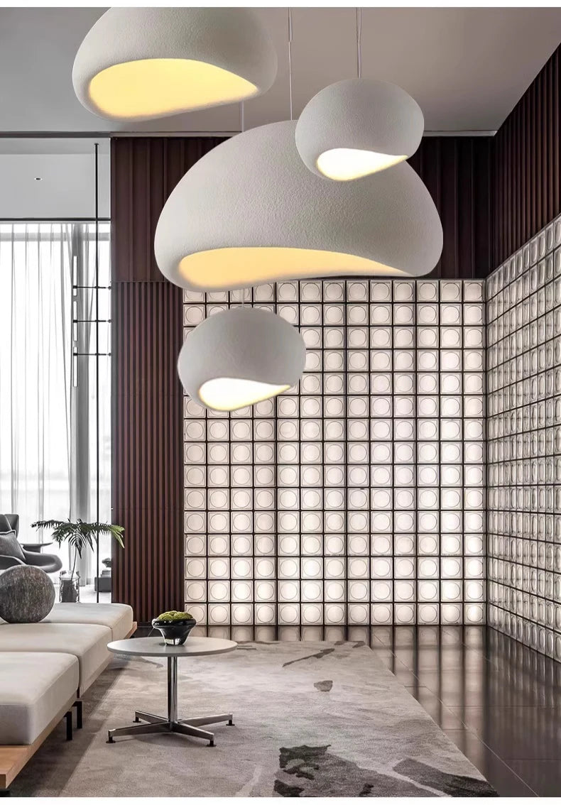 Nordic Wabi Sabi Ceiling Chandelier Modern E27 LED Dining Table Pendant Lights