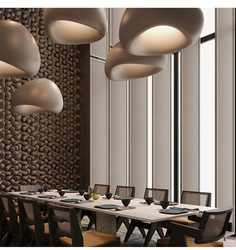 Nordic Wabi Sabi Ceiling Chandelier Modern E27 LED Dining Table Pendant Lights