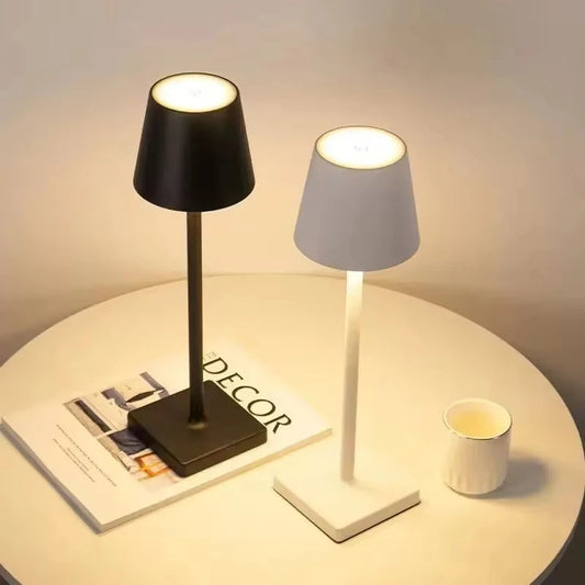 Rechargeable LED Table Lamp Touch Switch 3 Levels Dimmable Desk Lights Bar Club